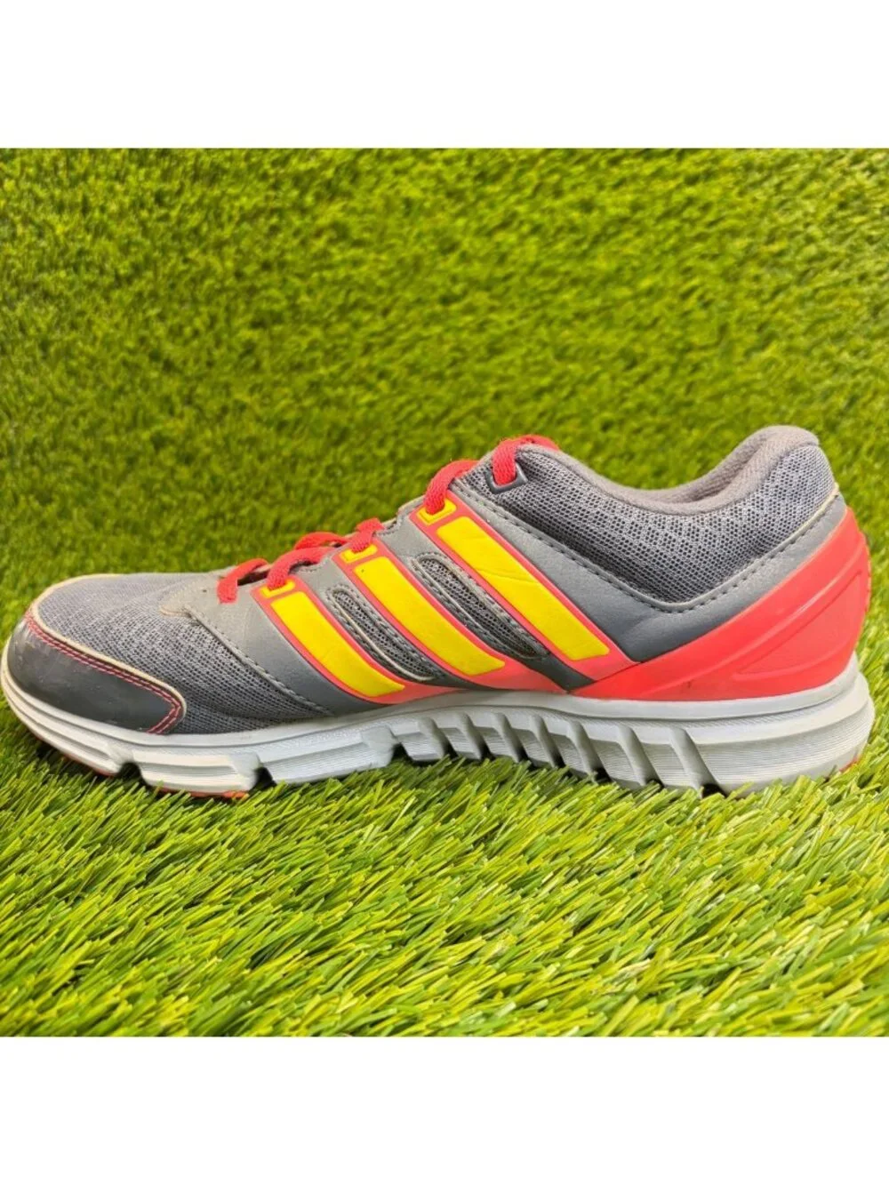 Adidas Climawarm Womens Size 8 Gray Pink Yellow Athletic Running Shoes Sneakers